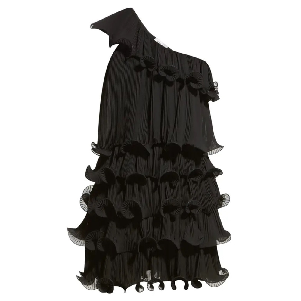 Milly Black Layered Ruffle Mini Dress - Picture 8 of 8